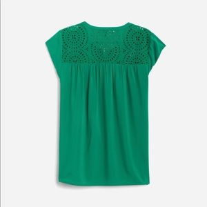 Kiara Eyelet Detail Top Green